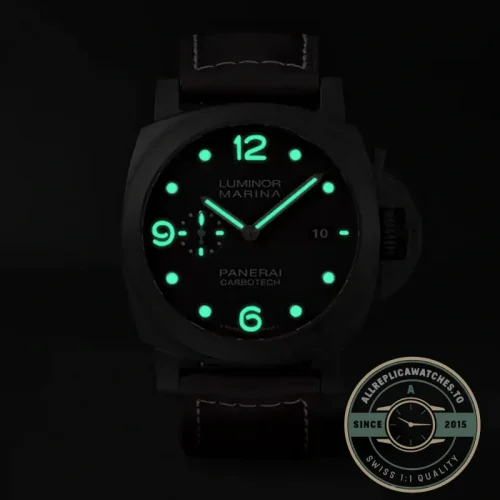 Panerai Luminor replica PAM00661 black Carbotech case with sandwich dial