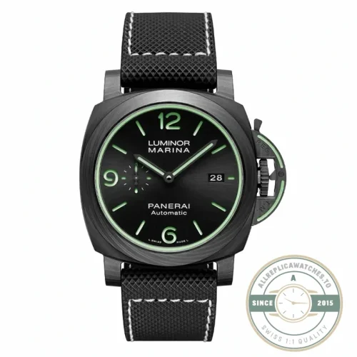 Panerai Luminor Marina replica PAM01118 black dial Carbotech case
