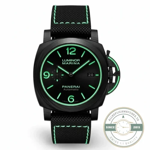Panerai Luminor Marina replica PAM01118 black dial Carbotech case