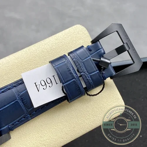 Panerai Luminor Marina replica PAM1664 blue sandwich dial Carbotech case