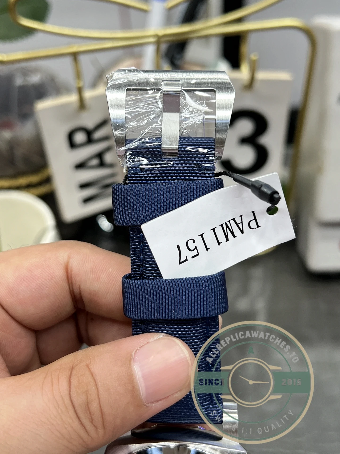 Panerai Replica Luminor replica PAM1157 blue dial Carbotech case