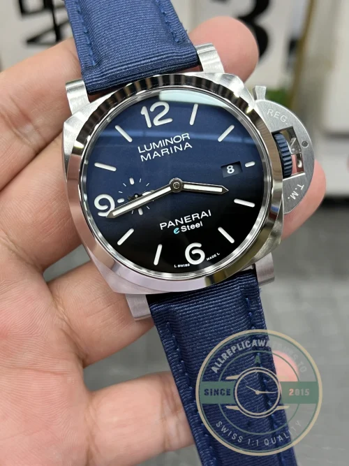 Panerai Replica Luminor replica PAM1157 blue dial Carbotech case