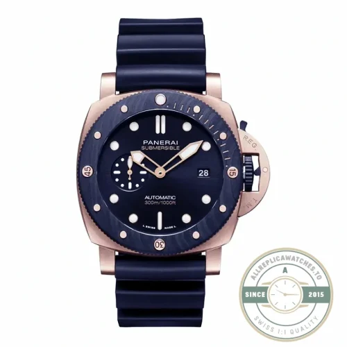 Panerai Replica Submersible replica PAM 1070 black OroCarbo dial with gold Goldtech case
