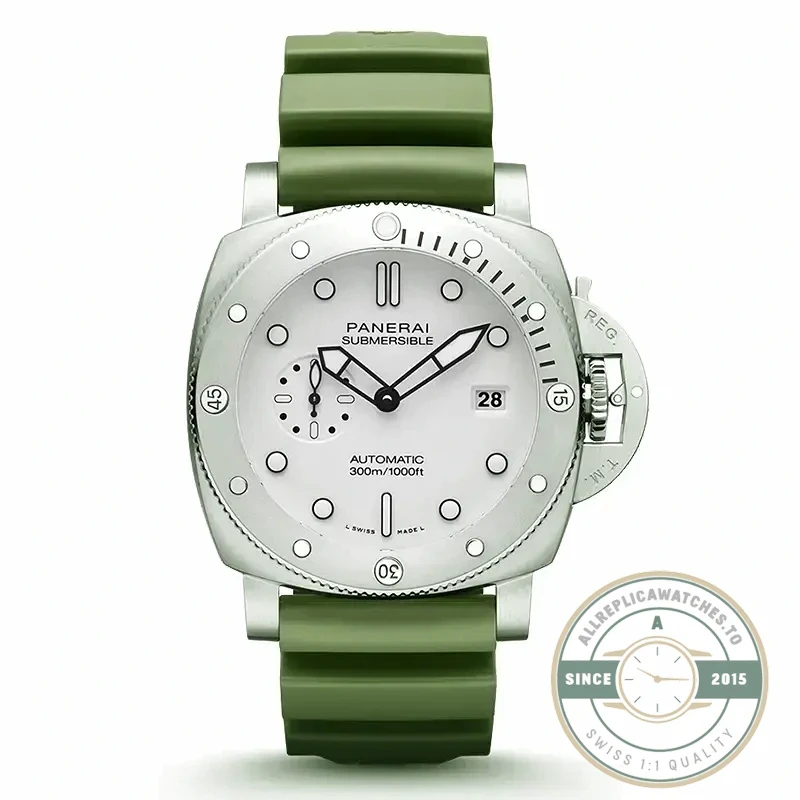 Panerai Submersible replica PAM 1226 white dial sandwich construction steel case