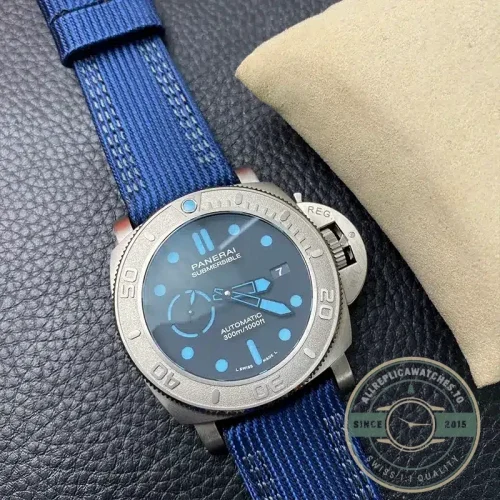 Panerai Replica Submersible replica PAM985 black dial titanium case Mike Horn Edition