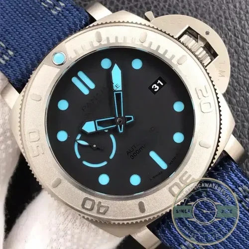 Panerai Submersible replica PAM00985 EcoTitanium black sandwich dial titanium case