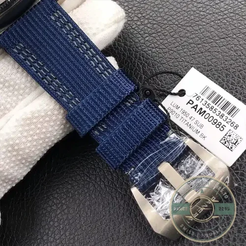 Panerai Submersible replica PAM00985 EcoTitanium black sandwich dial titanium case