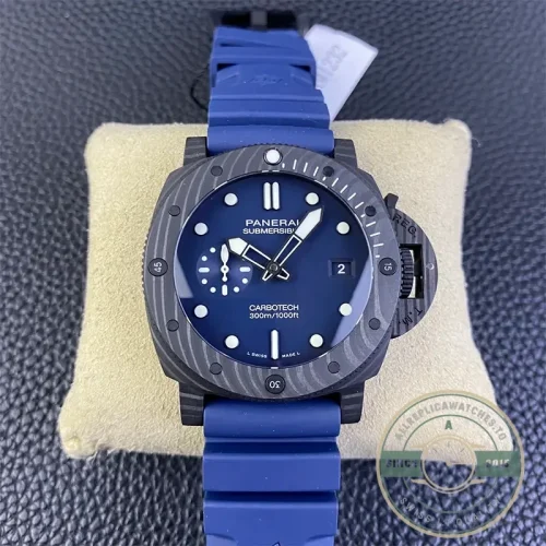 Panerai Submersible replica PAM1232 blue dial Carbotech case