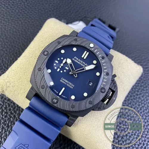 Panerai Submersible replica PAM1232 blue dial Carbotech case