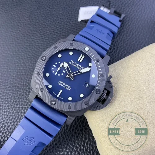Panerai Submersible replica PAM1232 blue dial Carbotech case