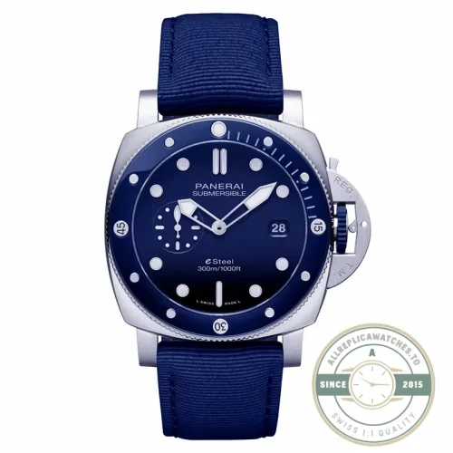 Panerai Submersible replica PAM1289 deep blue dial with steel case
