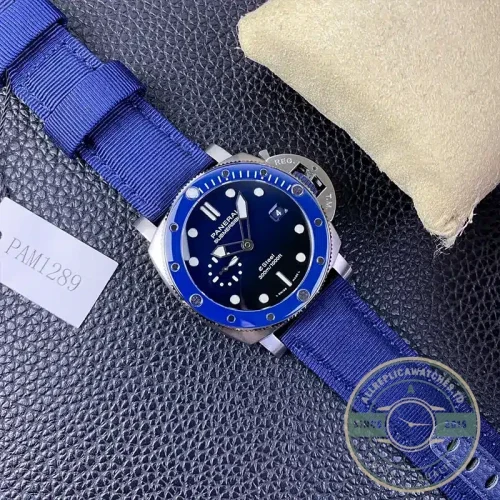 Panerai Submersible replica PAM1289 deep blue dial with steel case