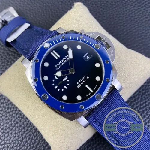Panerai Submersible replica PAM1289 deep blue dial with steel case