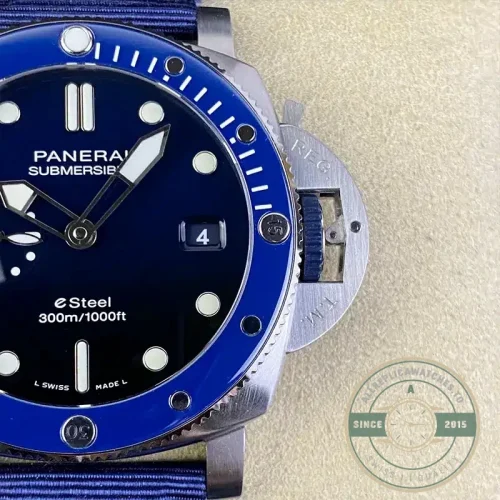 Panerai Submersible replica PAM1289 deep blue dial with steel case