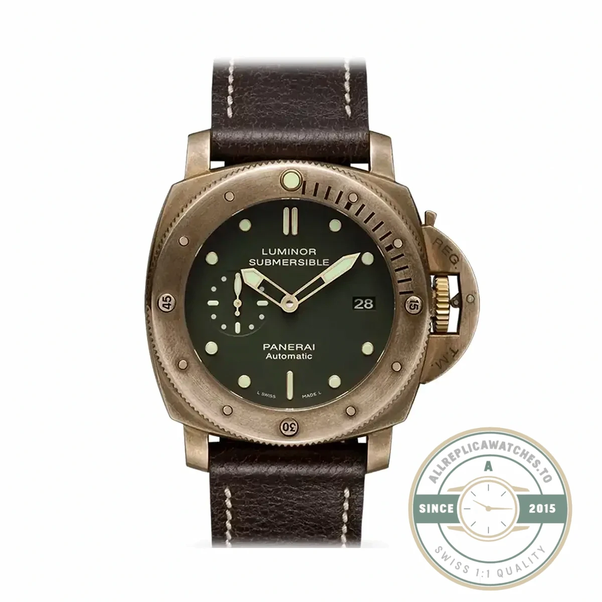 Panerai Luminor replica Submersible PAM382 grey dial Carbotech case