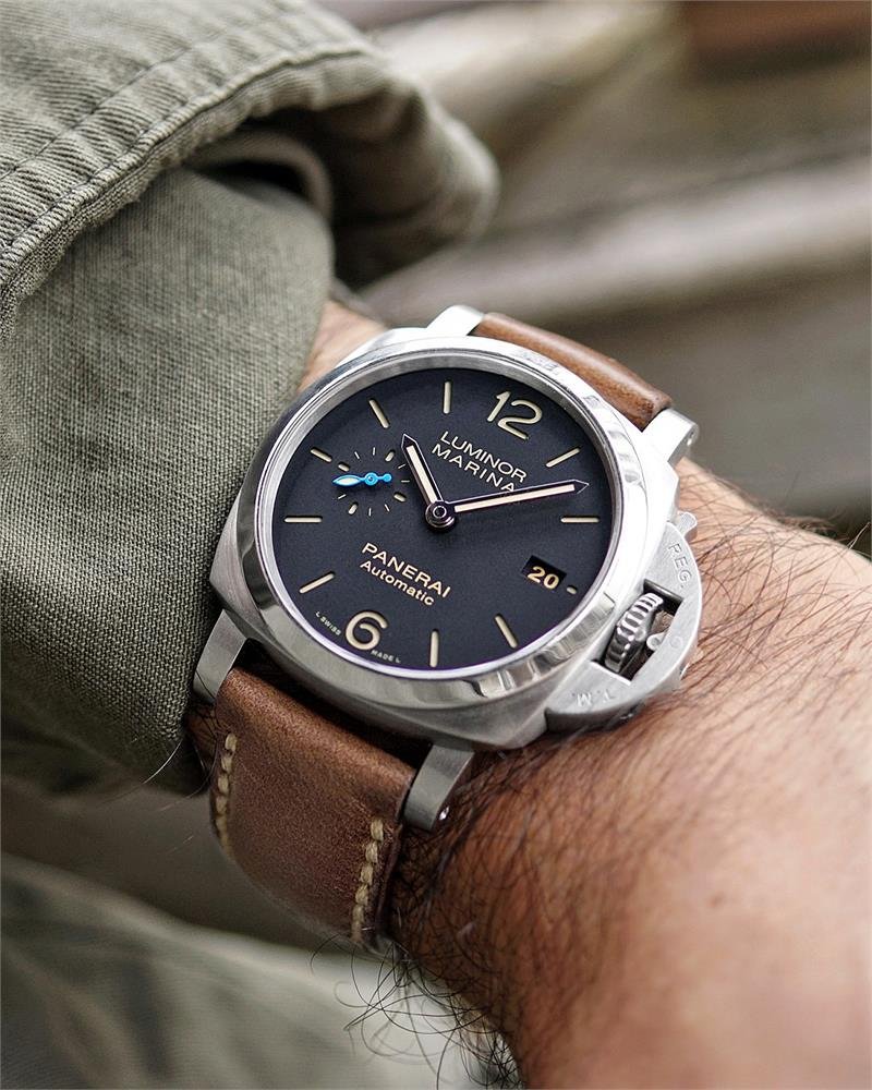 Panerai Brown Leather Strap Watch
