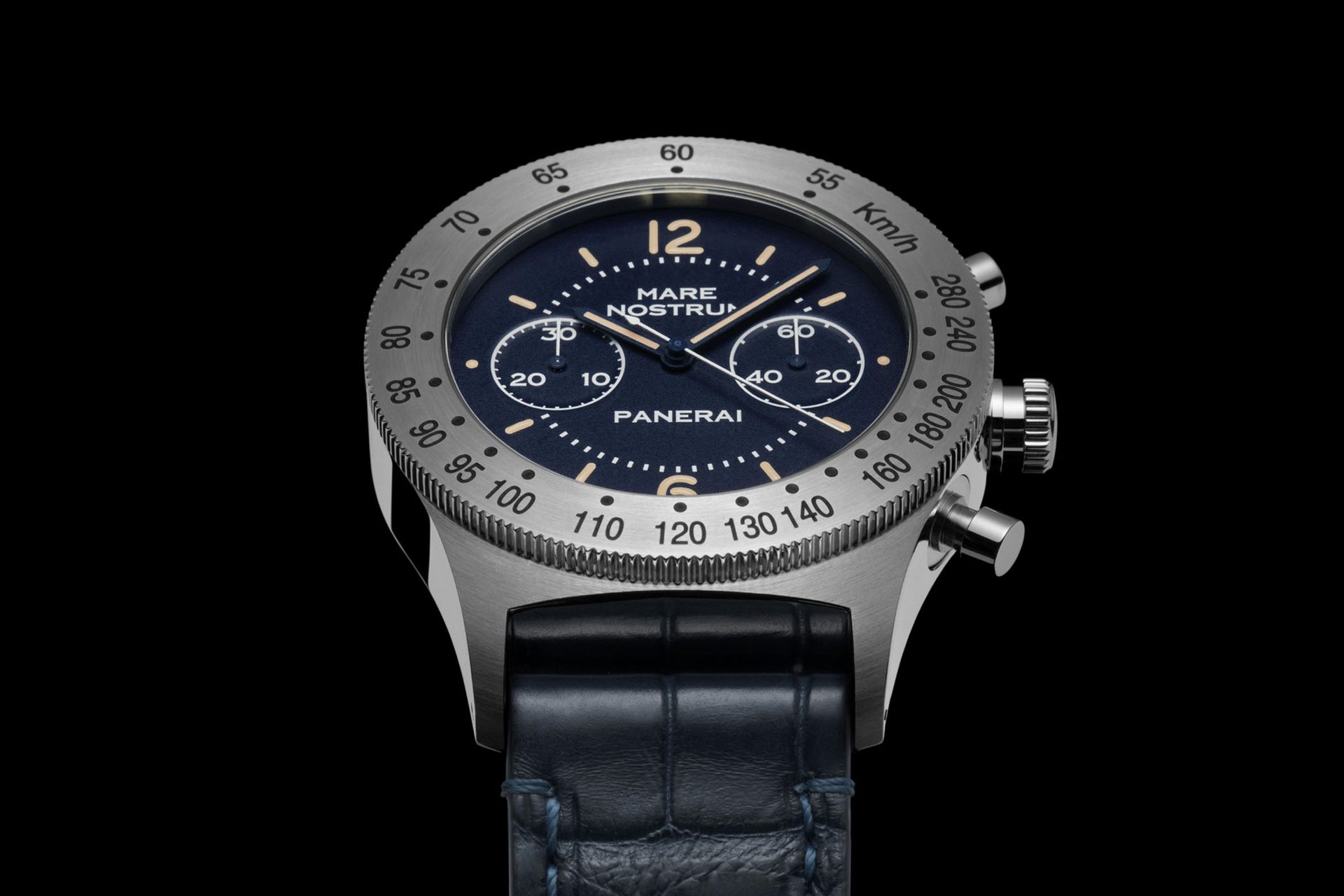 Panerai Mare Nostrum PAM00716 chronograph with blue dial and tachymeter bezel