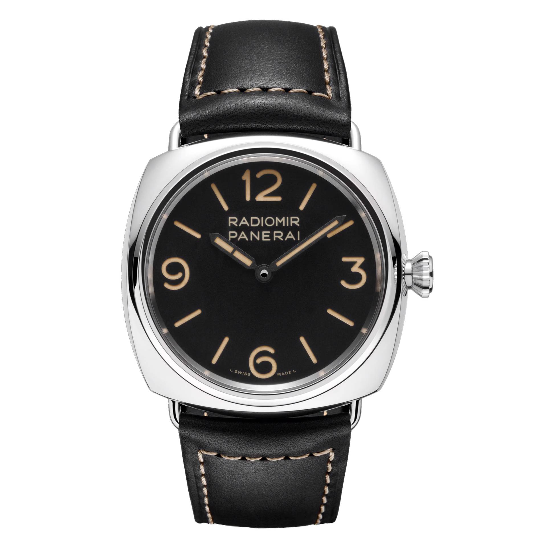 Panerai Radiomir watch with wire-loop lugs and cushion case